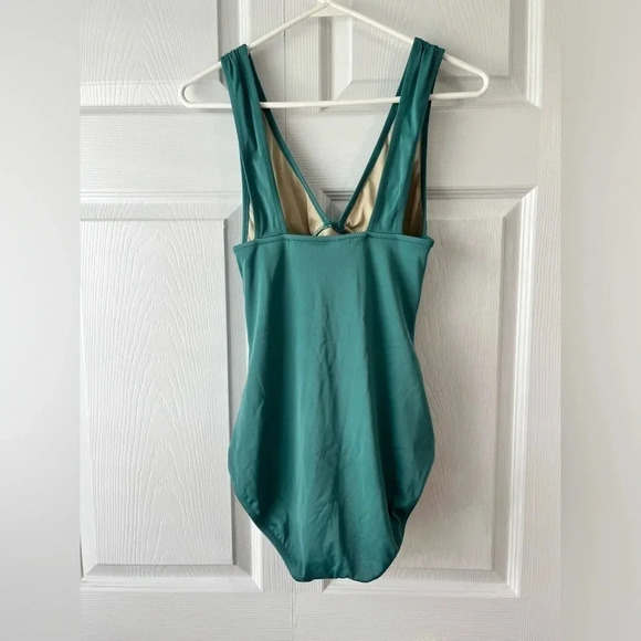 J. Crew Long-torso ruched V-neck one-piece size 4 - Picture 3 of 5
